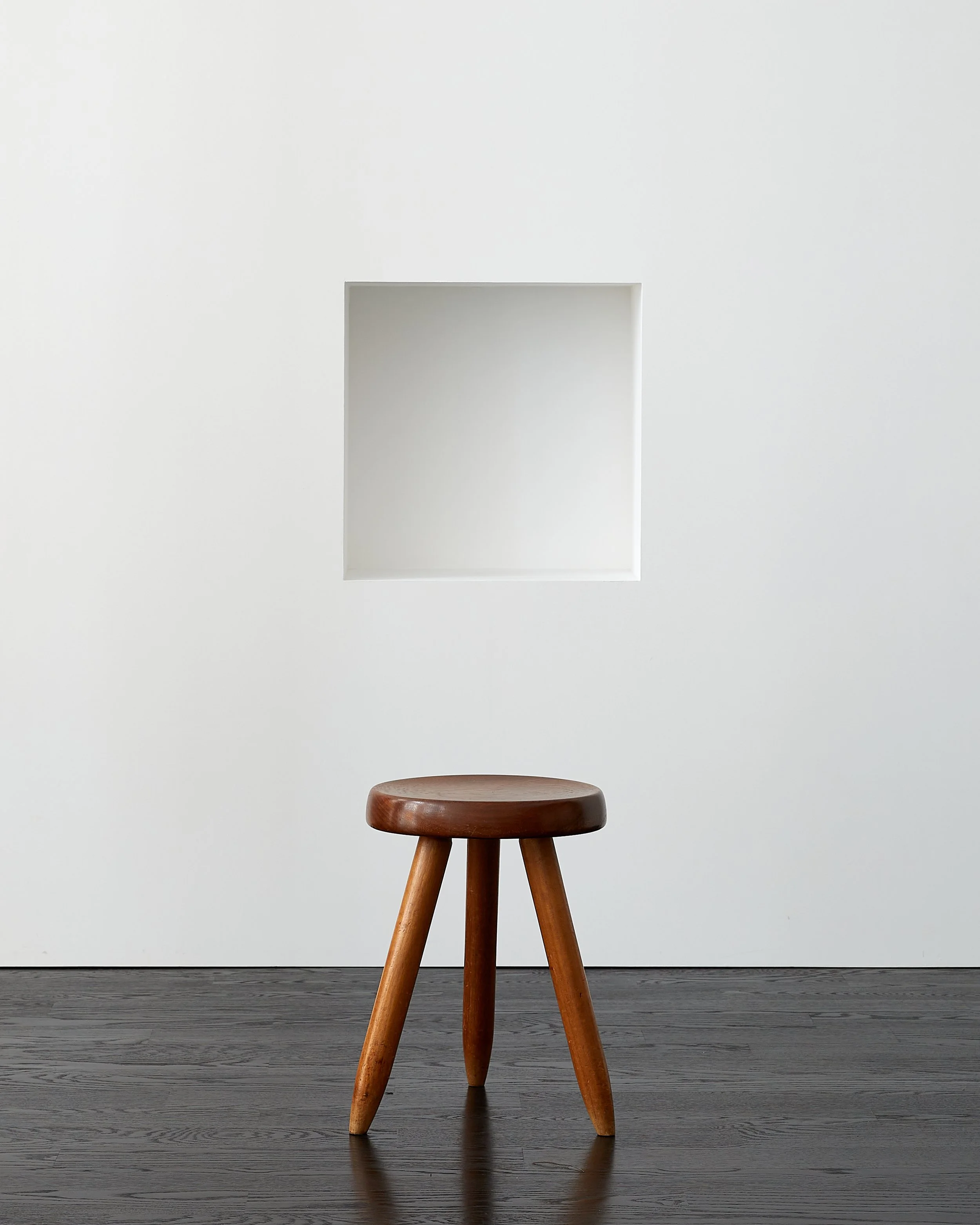 Charlotte Perriand High Berger Stool in Mahogany — FORM Atelier